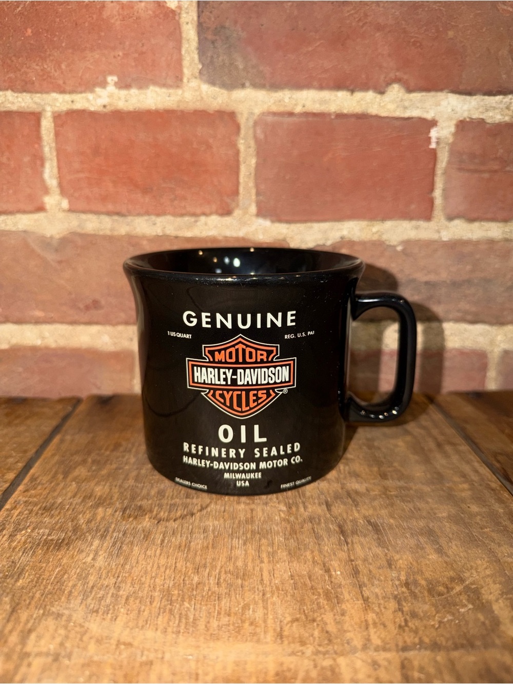 Harley-Davidson Black Ceramic Mug with Orange Logo